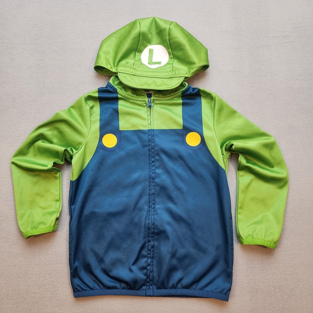 Jumping Beans‎ Super Mario Luigi Hooded Zip Jacket Kids Size 6 Full Zip...